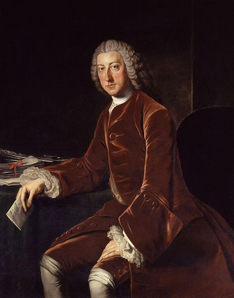 Oil on canvas portrait of a seated w:William Pitt